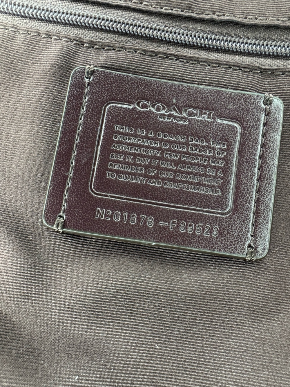 Coach Signature Canvas Tote with Purple Trim - Picture 3 of 13